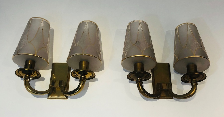 Pair Of Art Deco Sconces In The Taste Of Perzel. photo furniture