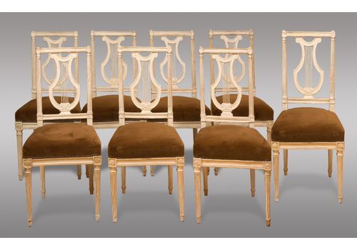 Antique Louis XVI Period Chairs, 1790, Set Of 8