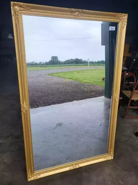 Large Repro Antique Gold Rectangular Wall Standing Bedroom Mirror ...