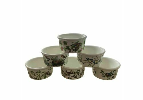 Portmeirion Birds Of Britain Ramekin X6 Full Set White Ceramic Bird E Donovan