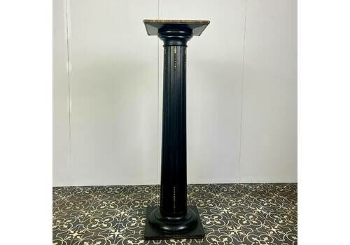 19th Century Victorian Ebony Classical Column, Ormolu Mounts, Plant Stand, Sculpture Display, Lamp Holder, Period Home, Antique Furniture