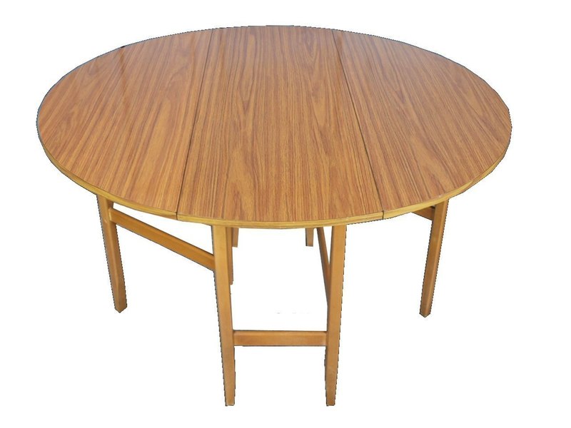 Mid Century Vintage 1950s 60s Round Formica Drop Leaf ...