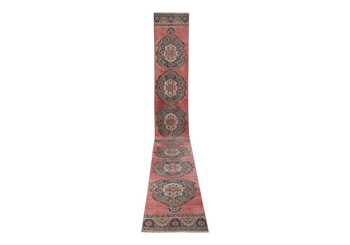 1960s Vintage Turkish Oushak Extra Long And Wide Runner Stair Tread