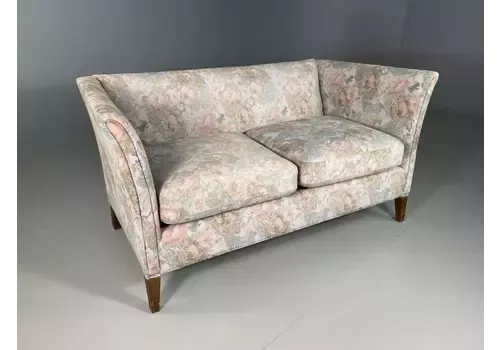 Vintage Danish 2 Seat Sofa Floral Cotton Retro Mcm M2ss