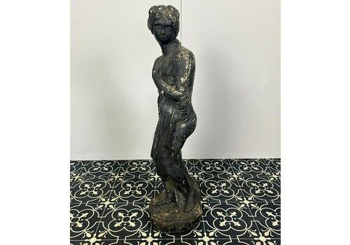 19th Century Venus Italica Garden Statue, Victorian Era Lady, Ebonised Sculpture, Outdoor Figure, Antique Decor, Period Home