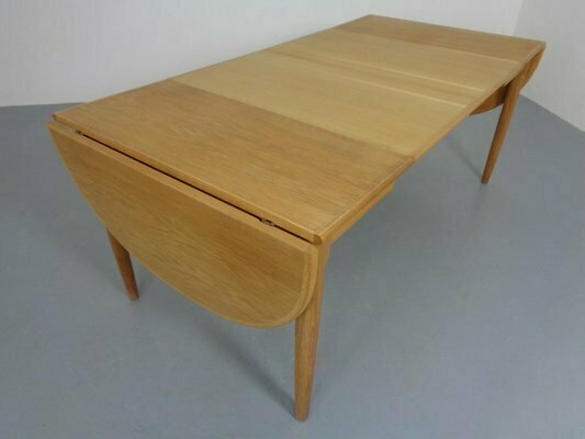 Large Drop Leaf Oak Dining Table By Arne Vodder For Sibast, Denmark, 1960s photo vinterior