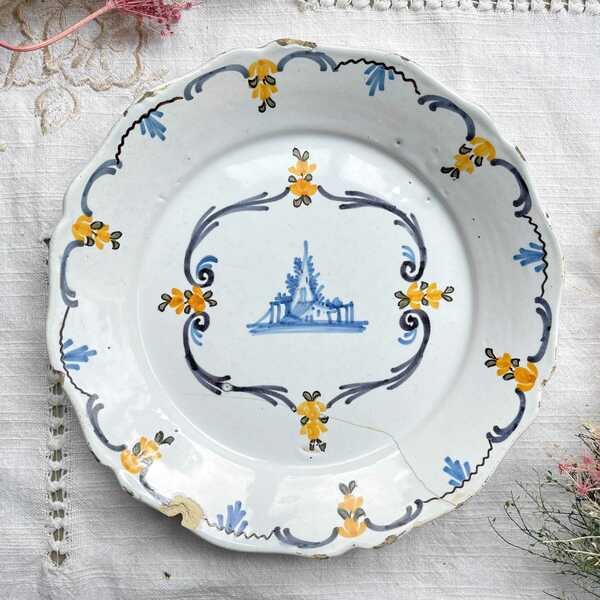 Antique French Plate 18th Century Nevers Landscape Motif Rare French ...