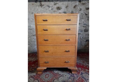 Stunning Art Deco 5 Drawer Chest Of Drawers
