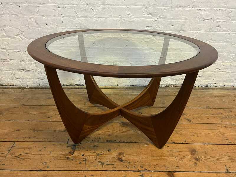 G Plan Round Astro Teak Coffee Table With Glass Top 1960s | G Plan ...