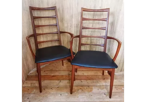 Fab Mid Century Danish 1960s Niels Koefoed Hornslet Lis Teak Chairs  2 Available