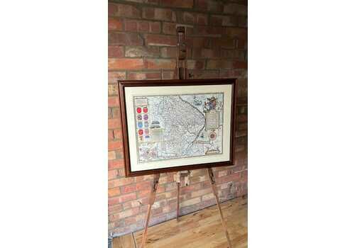 17th Century Lincolnshire   “The Countie And Citie Of Lyncolne” Map   1900’s Hand Coloured Reproduction