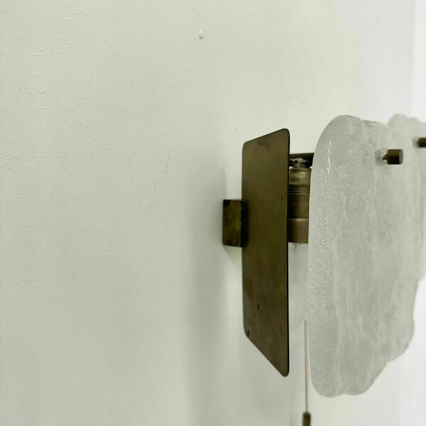 Modernist Frosted Ice Glass Wall Lamp Attributed To J. T. Kalmar For Kalmar, 1960s photo Lighting