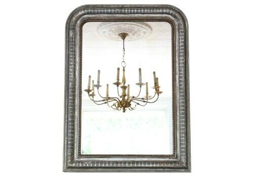 Antique Large 19th Century Silver Gilt Overmantle Wall Mirror – High Quality Simple Design