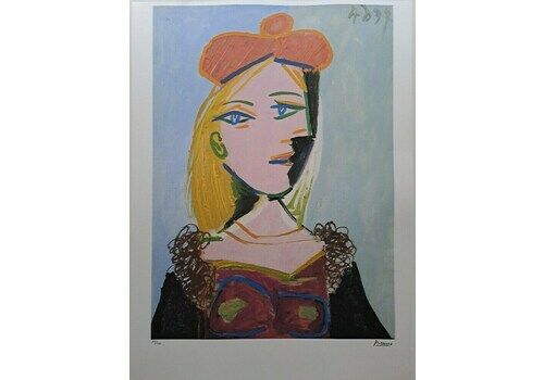 Pablo Picasso Signed   Portrait Of Marie Therese   Certificate Spadem Paris
