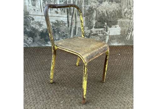 Yellow Chippy Paint | French Vintage Mullca/Mobilor Mid Century Children’s School Chair