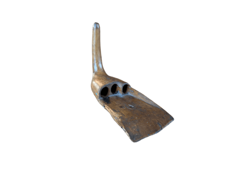 Vintage Indian Hand Carved Wooden Sickle Finger Guard – Ideal As A Rustic Candle Holder Or Coat Hook