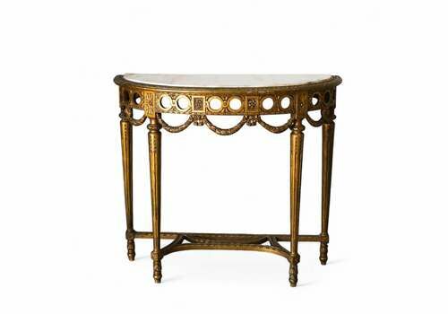 French Louis XVI Style Gilt Console Table Circa 1840 1860