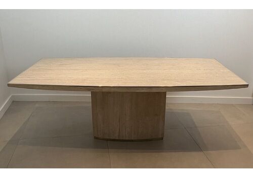 Willy Rizzo Travertine And Brass Dining Table