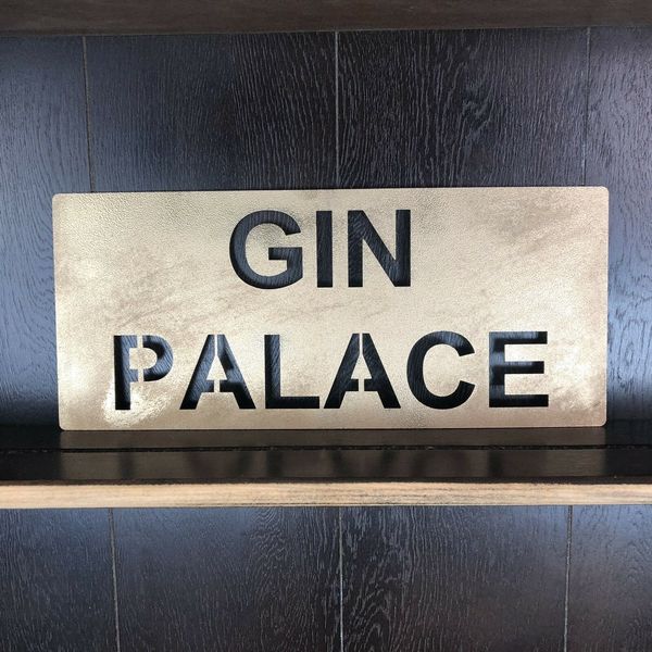 Trendy Rusted And Steel Word Signs Metal Home Rustic Bar Drinks Gin Wine Plaques