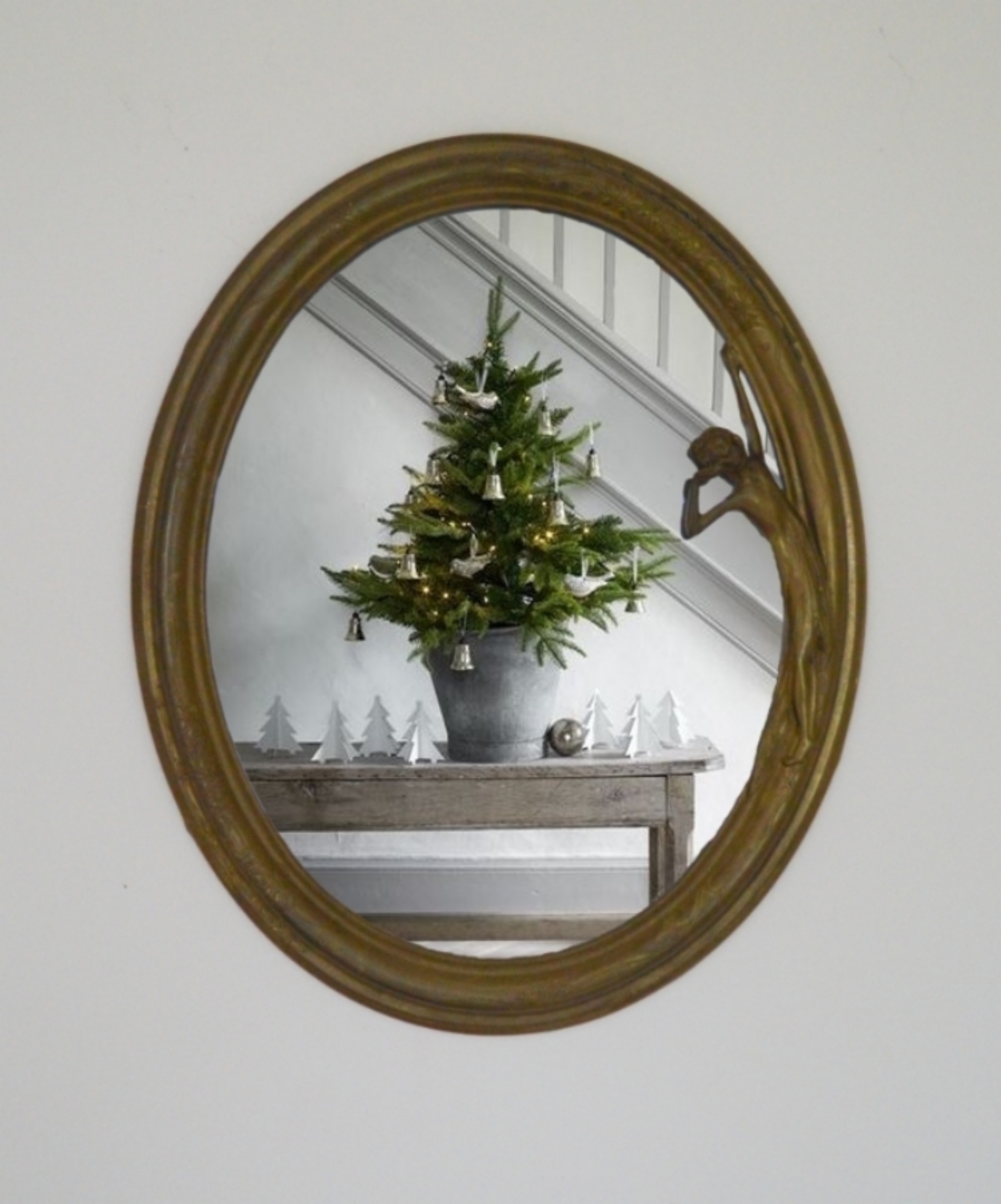Art Nouveau Angel Wall Mirror Home Decor Vintage Style Wall Hanging