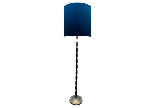 1970s Brushed Chrome & Cobalt Blue Glass Floor Lamp In The Style Of Carl Fagerlund For Orrefors