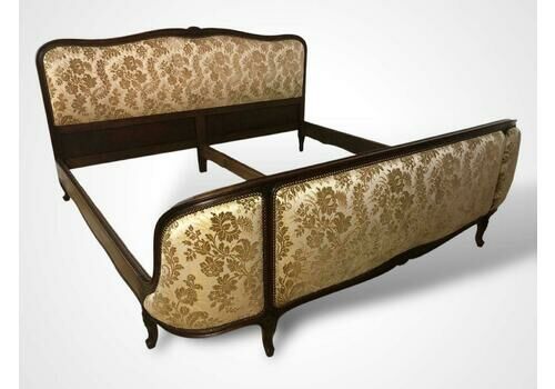 French Demi Corbeille Upholstered Bed Frame Super King Size