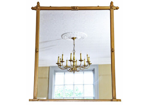 Antique Large 19th Century Gilt Overmantle Wall Mirror – High Quality Arts And Crafts