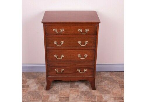 Narrow Mahogany Four Drawer Chest Of Drawers