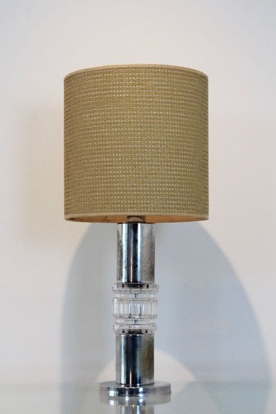 Vintage Crystal Chrome Table Lamp From Kosta Boda