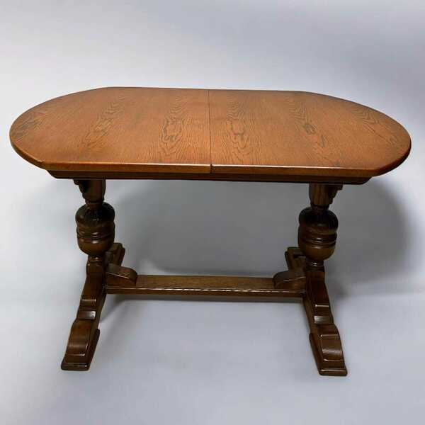 Vintage Old Charm Large Oak Extending Draw Leaf Dining Table 1970s / Seats 6 photo furniture