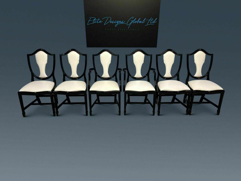 6 Stunning Elite Prince Of Wales Style Designer F&B Pitch Black & Lily White Real Leather/Hide