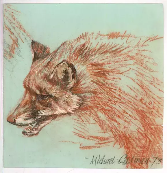 Michael Cadman Ri Arca (1920 2012)   Signed And Dated 1973 Pastel, Leering Fox photo furniture