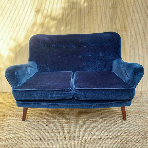 Fab Vintage 1950s 1960s G Plan E Gomme 2 Seater Sofa Couch Teal Blue