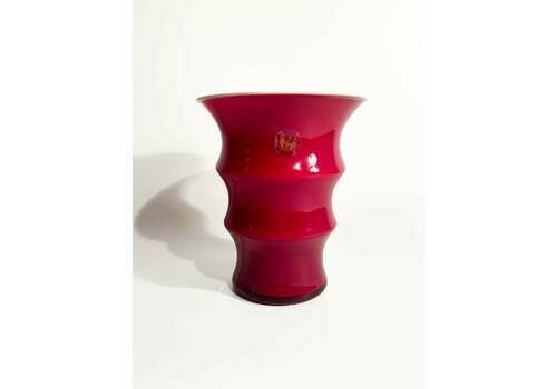 Opal Vase In Danish Red Glass By Holmegaard, 1990s