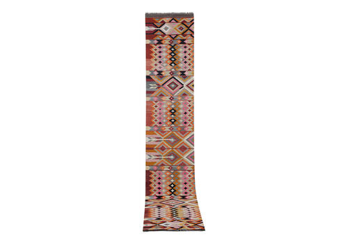 Vintage Striped Turkish Kilim Runner Hallway Kilim 2