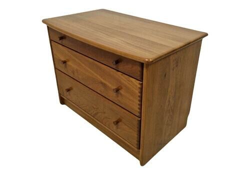 Mid Century Solid Teak Chest Of Drawers, Denmark 1970s