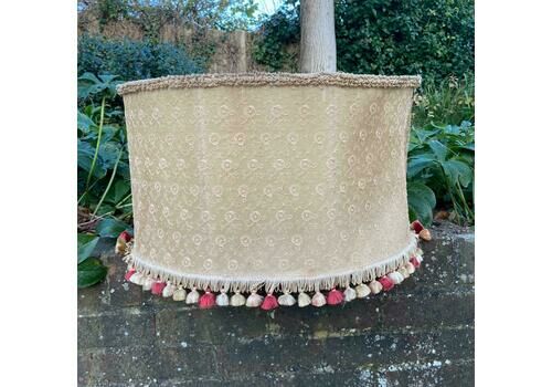 Boudoir Vintage Retro Large Lamp Shade (Width 56cm, Depth, 46cm, Height 35cm)