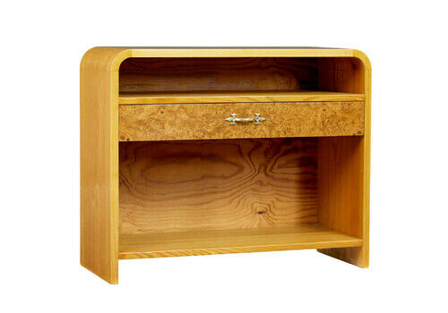 Mid Century Scandinavian Shaped Birch Bedside Table