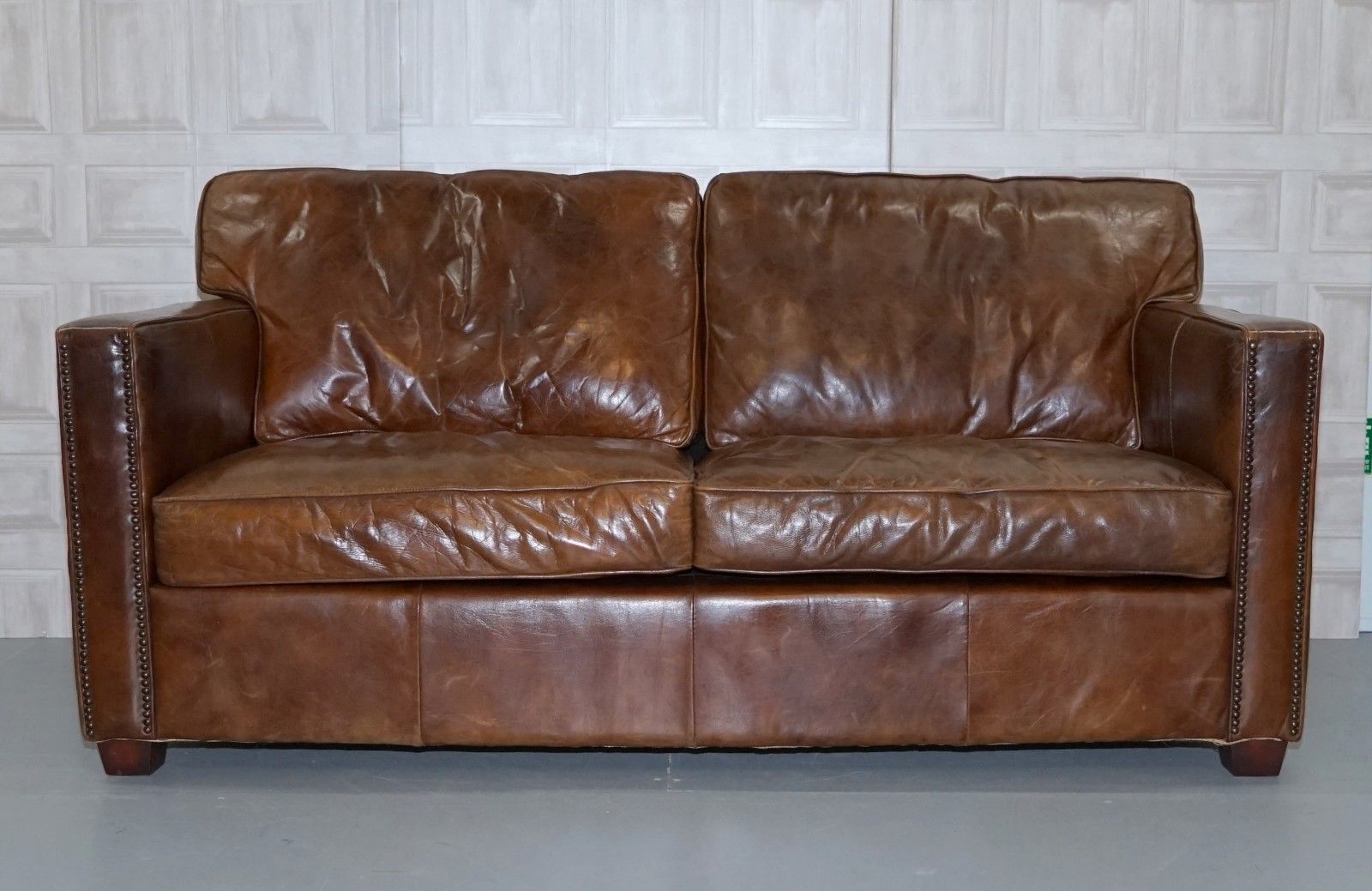 Artsome By Coach House Brown Heritage Leather Sofa In The Harper Range