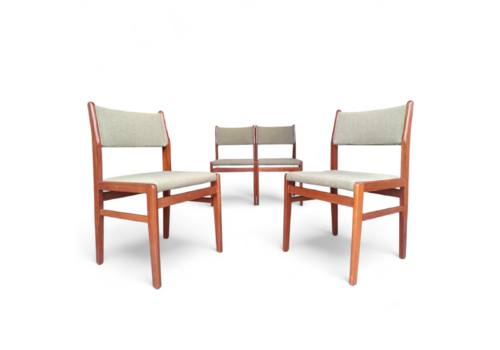 Set Of 4 Mid Century Danish Teak Dining Chairs
