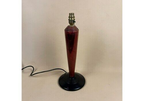 Antique Retro Wooden Lamp Light Bedside Side Table Desk Column Round Base Vintage Brown Hand Carved Farmhouse Cottage Decor Wood
