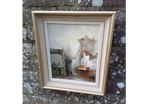 Delightful Original Townscape Oil Likely European Town Signed Original Artwork 1980s And Framed Professionally