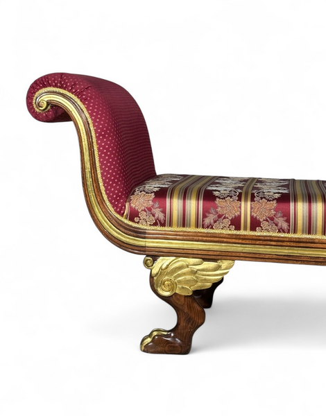 Antique Style Window Seat Guilded Scroll Arm Superior Quality photo furniture