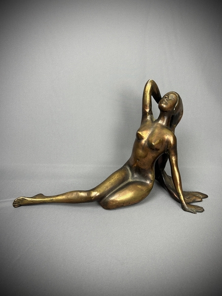 Large Bronze Figure Of A Nude Maiden | Vinterior