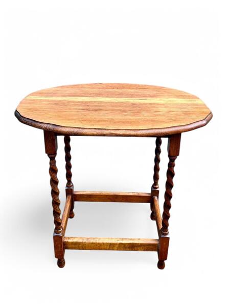 Antique Edwardian Occasional Table / Barley Twist Legs / Wooden Side Table / English C1900 photo furniture
