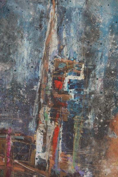 Big Oil On Canvas From The 1960s, Signed V, Busa Abstract Colored Italian Design photo furniture