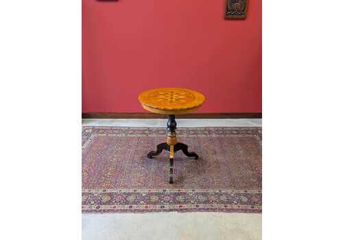 Antique 19th Century Circular Inlaid Walnut Sorrento Table