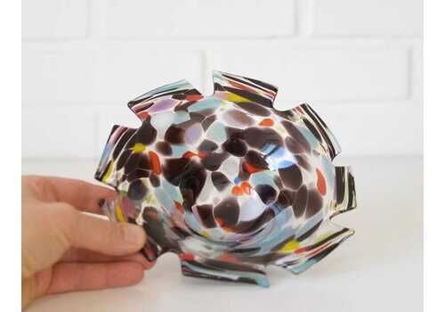 Murano Style / Hand Blown Glass Bowl / Vintage Ashtray / Yugoslavia 1970
