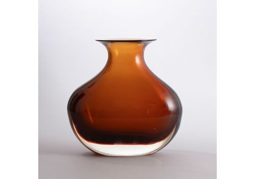 Orange And Red Sommerso Vase Shape 13316 By Flavio Poli For Archimede Seguso Signed