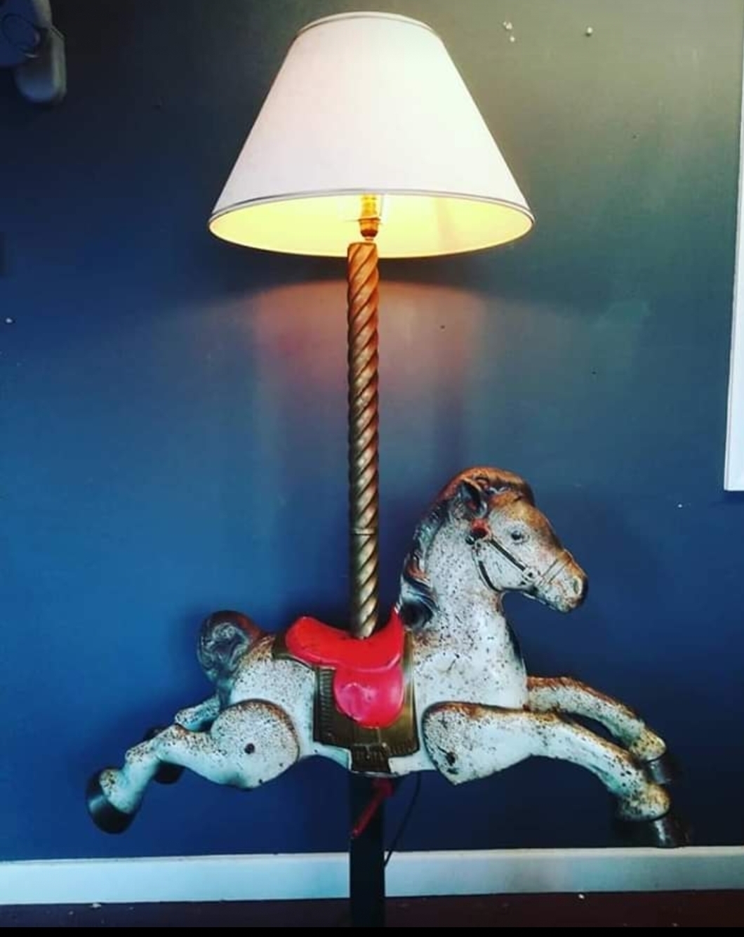 Vintage Mobo 1950s Prairie King Carousel Horse Floor Lamp